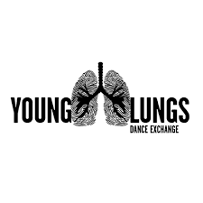 Young Lungs logo, black and white image of lungs